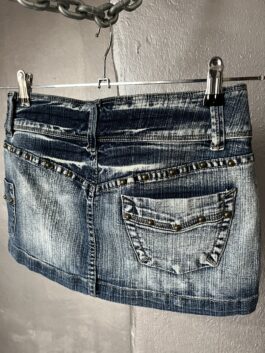 Vintage denim washed mini skirt