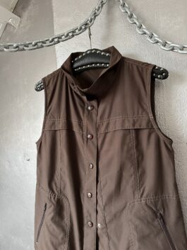 Vintage oversized blouse with buttons brown