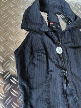 Vintage Diesel haltertop with double sided zip and embroidered stitching black