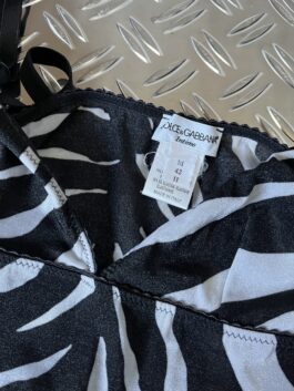 Vintage Dolce & Gabbana intimo mesh top with zebra print