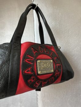 Vintage Dolce & Gabbana real leather shoulderbag red black