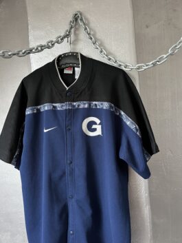 Vintage oversized Nike shirt with short sleeves blue black