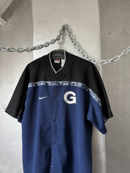 Vintage oversized Nike shirt with short sleeves blue black