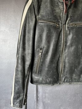 Vintage Marlboro real leather racing jacket washed grey