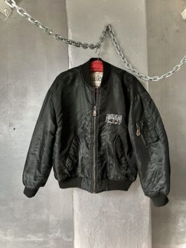 Vintage oversized padded bomber jacket black