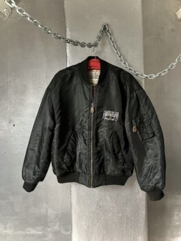 Vintage oversized padded bomber jacket black