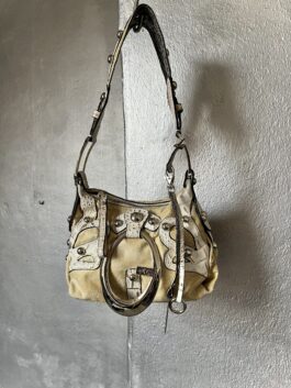 Vintage Guess handbag with silver hardware beige