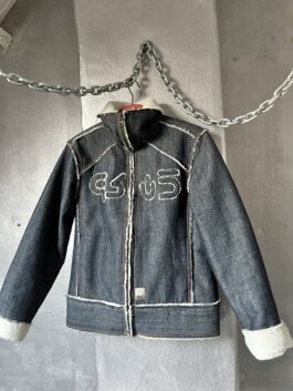 Vintage Gsus denim jacket with borg