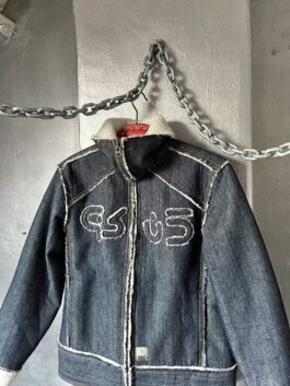 Vintage Gsus denim jacket with borg