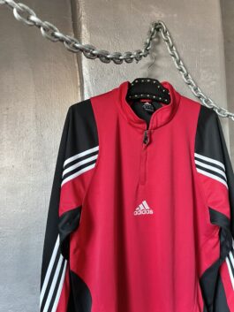Vintage oversized Adidas sweatshirt with zip black red