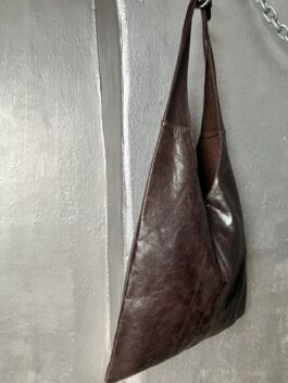 Vintage real leather shoulderbag brown