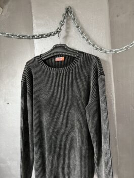 Vintage oversized Oxbow ribbed longsleeve jumper washed grey
