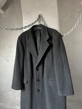 Vintage oversized woolen dad coat grey