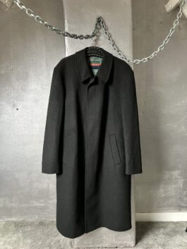 Vintage oversized woolen cashmere dad coat black