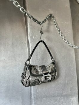 Vintage Guess monogram handbag with rhinestones grey