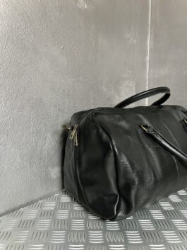 Vintage real leather travelbag black