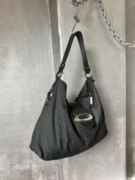 Vintage Guess monogram shoulderbag large black