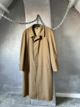 Vintage oversized cashmere woolen dad coat brown