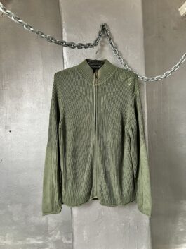 Vintage Oxbow ribbed vest with zip green