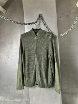 Vintage Oxbow ribbed vest with zip green