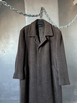 Vintage oversized woolen cashmere dad coat brown