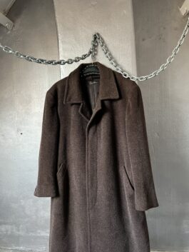 Vintage oversized woolen cashmere dad coat brown