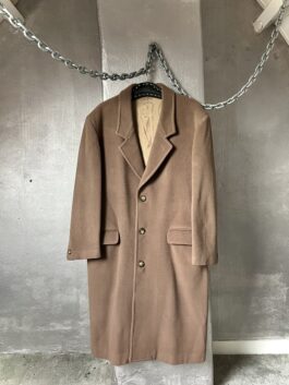 Vintage oversized wool dad coat brown