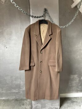 Vintage oversized wool dad coat brown