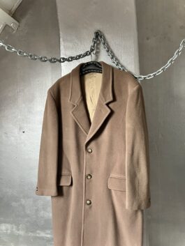 Vintage oversized wool dad coat brown