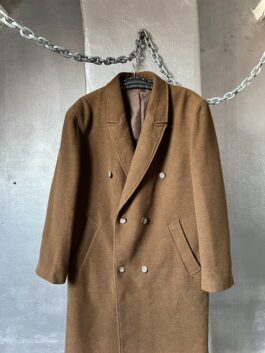 Vintage oversized woolen dad coat brown