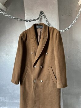 Vintage oversized woolen dad coat brown