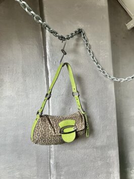 Vintage Guess monogram handbag green brown