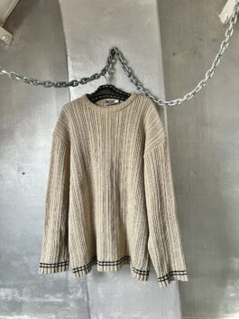 Vintage oversized woolen sweater beige