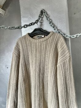 Vintage oversized woolen sweater beige