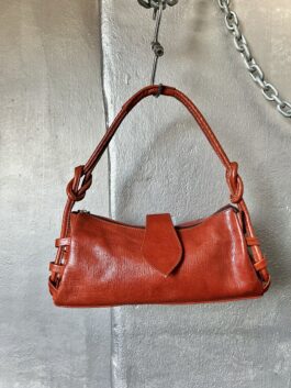 Vintage real leather shoulderbag burnt orange