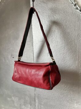 Vintage real leather shoulderbag red brown
