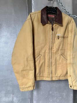 Vintage Chevignon oversized padded workwear jacket brown
