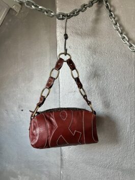 Vintage Dolce & Gabbana real leather handbag wine red