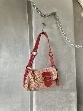 Vintage Guess monogram handbag red with gold hardware