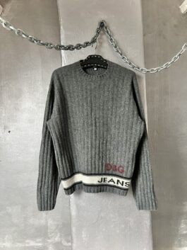 Vintage Dolce & Gabbana oversized woolen sweater grey