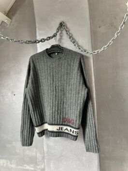 Vintage Dolce & Gabbana oversized woolen sweater grey