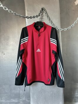 Vintage oversized Adidas sweatshirt with zip black red