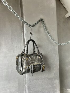 Vintage Dolce & Gabbana real leather handbag silver grey