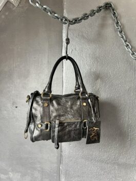 Vintage Dolce & Gabbana real leather handbag silver grey
