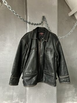 Vintage Bomb Boogie oversized real leather flying jacket washed brown