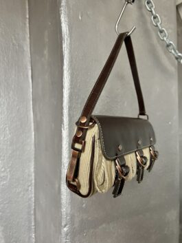 Vintage Guess handbag with bronze hardware beige brown