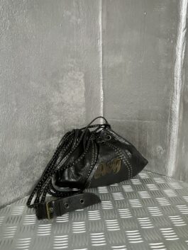 Vintage Dolce & Gabbana real leather crossbody bag dark brown