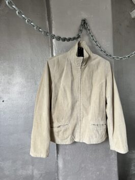 Vintage real leather suede jacket creme beige