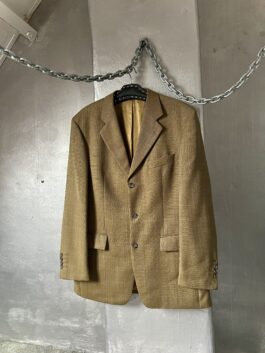 Vintage oversized woolen dad blazer colbert butter yellow/ brown