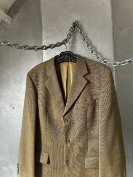 Vintage oversized woolen dad blazer colbert butter yellow/ brown